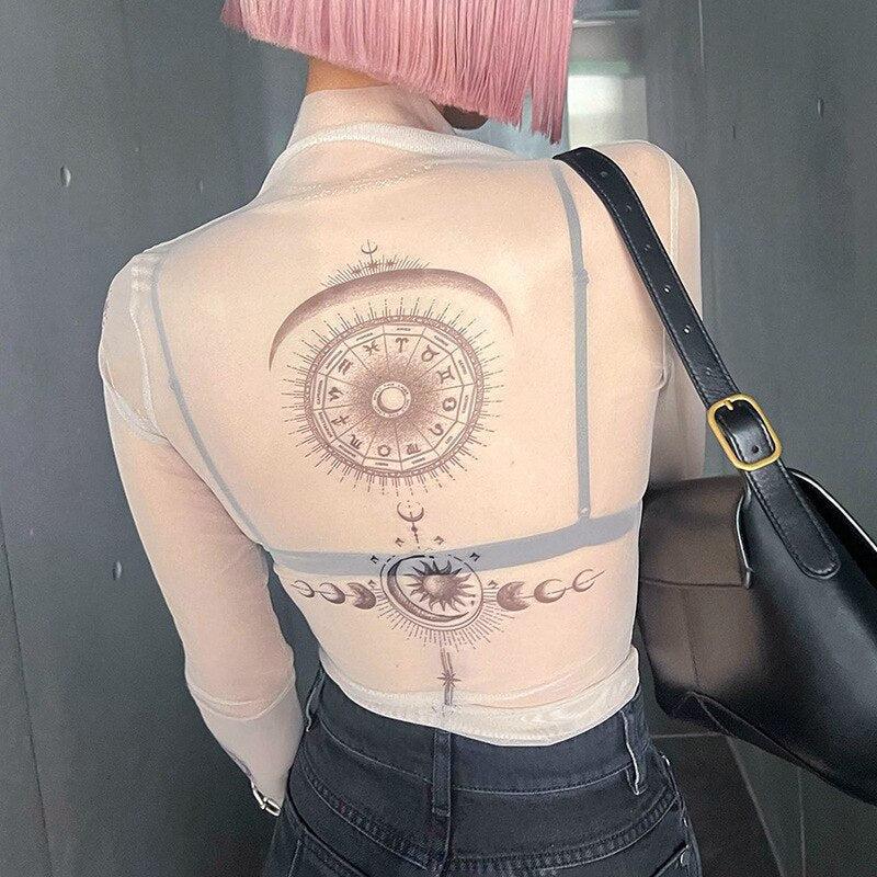 Style Core Aesthetics, New Style Trends - Zodiac Graphic Mesh Top Style Core Aesthetics, New Style Trends - Zodiac Graphic Mesh Top