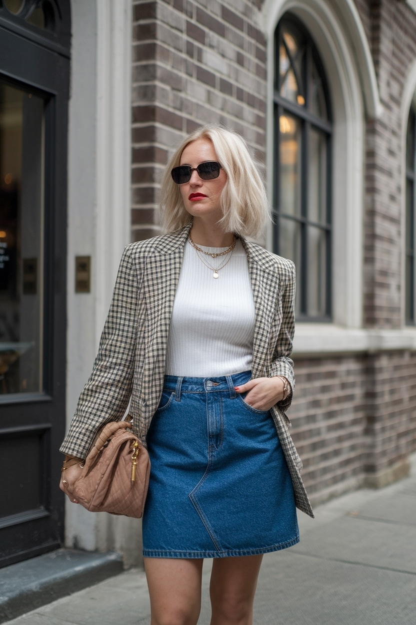 90s Denim Skirt Outfit Women: Timeless Fashion Tips outfit idea