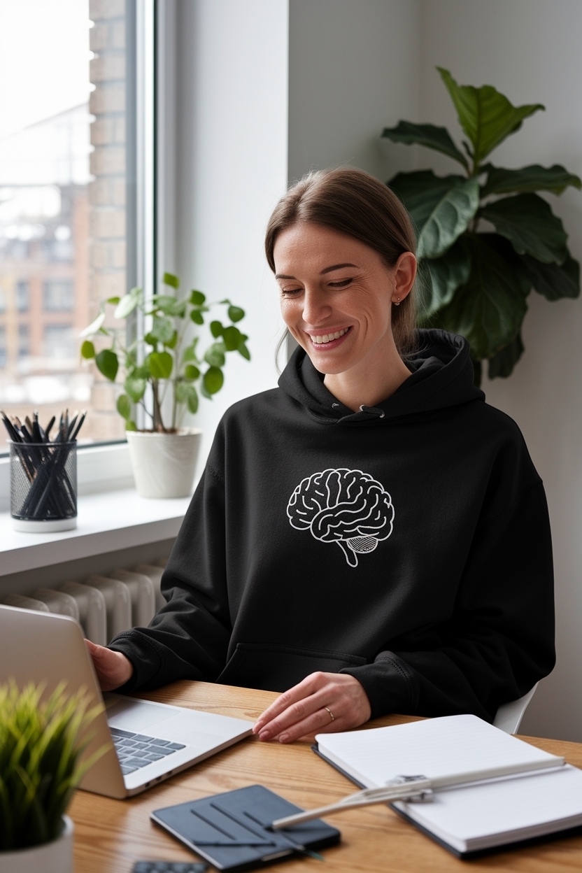 ADHD Brain Embroidered Hoodie: A Trendy Statement Piece outfit idea