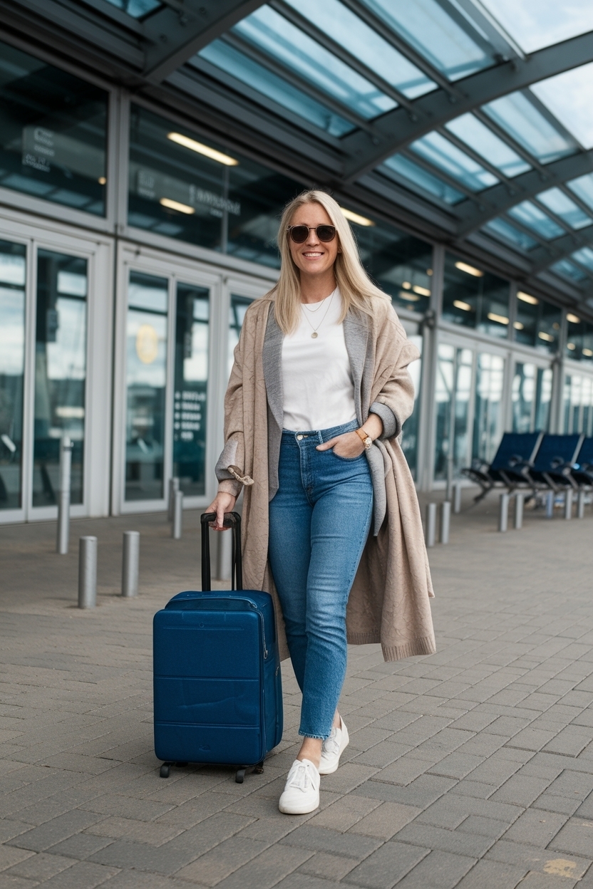 Airport Outfit Women Over 30: Modern and Sleek Styles outfit idea