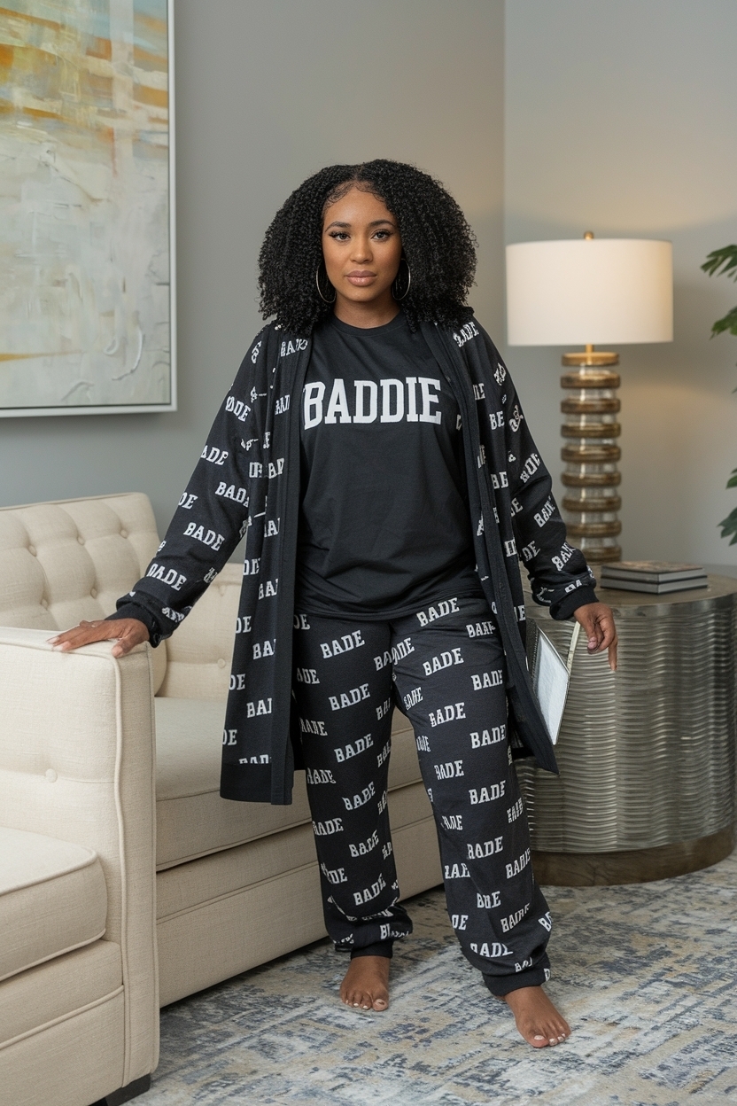Comfy Baddie Loungewear Outfits Black Women for Relaxing outfit idea