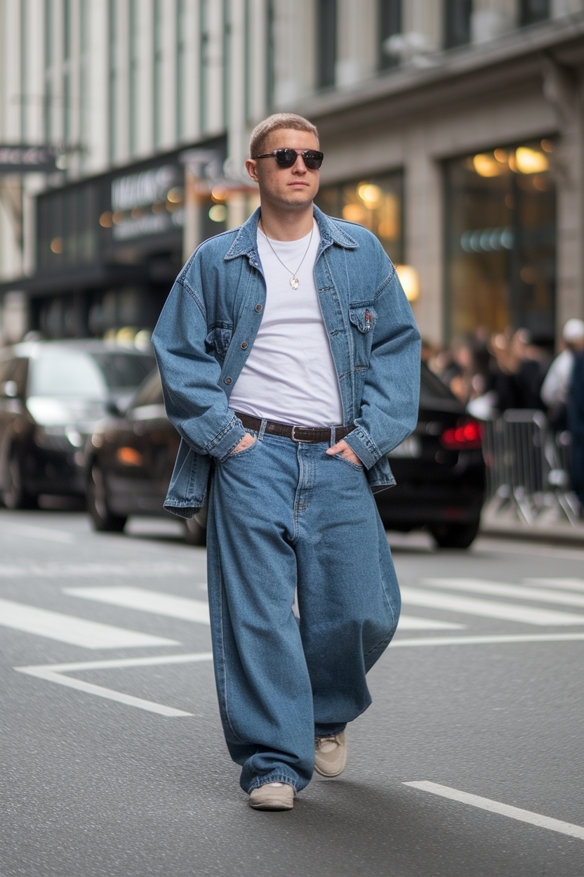 Baggy Blue Jeans Outfit Men: Effortless Casual Looks outfit idea