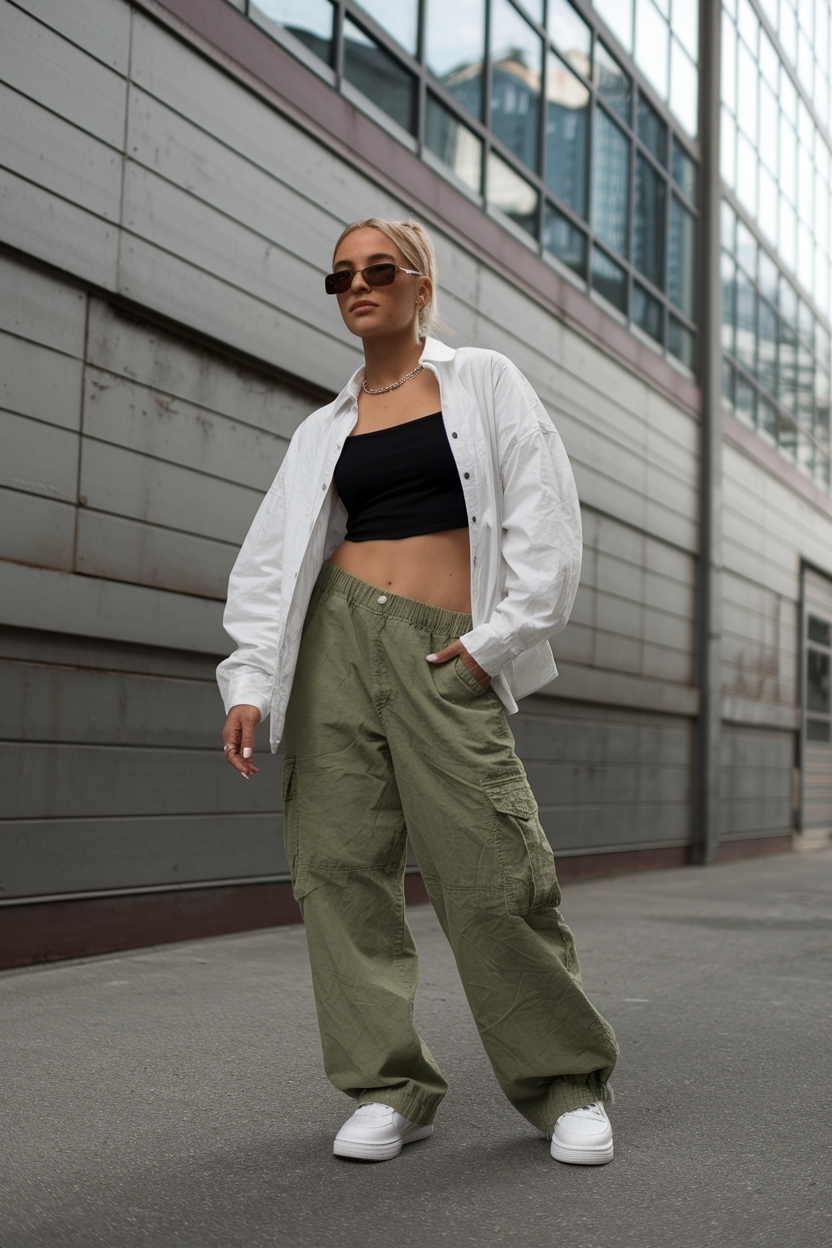 Baggy Cargo Pants Outfit Woman: Chic and Relaxed Looks outfit idea