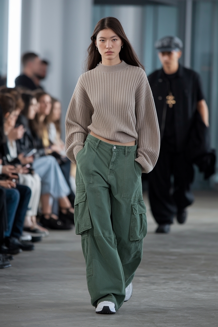 Baggy Green Cargo Pants Outfit for Trendy Vibes outfit idea