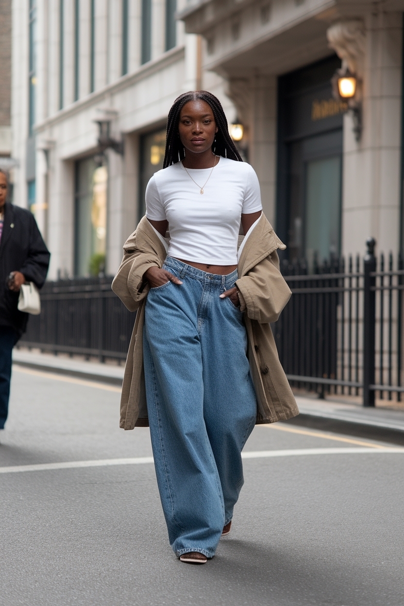 Baggy Jeans Outfit Black Women: Effortless Street Style outfit idea
