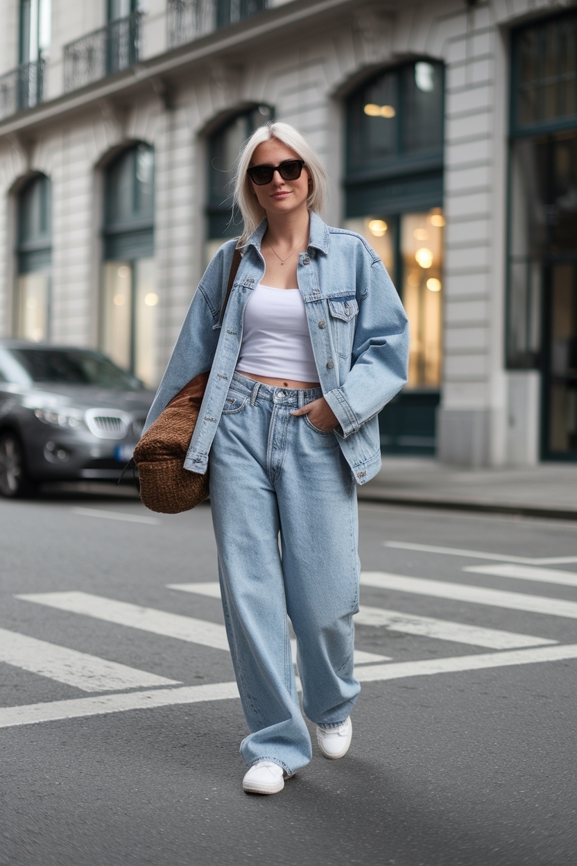 Baggy Light Wash Jeans Outfit: Fresh and Relaxed Vibes outfit idea