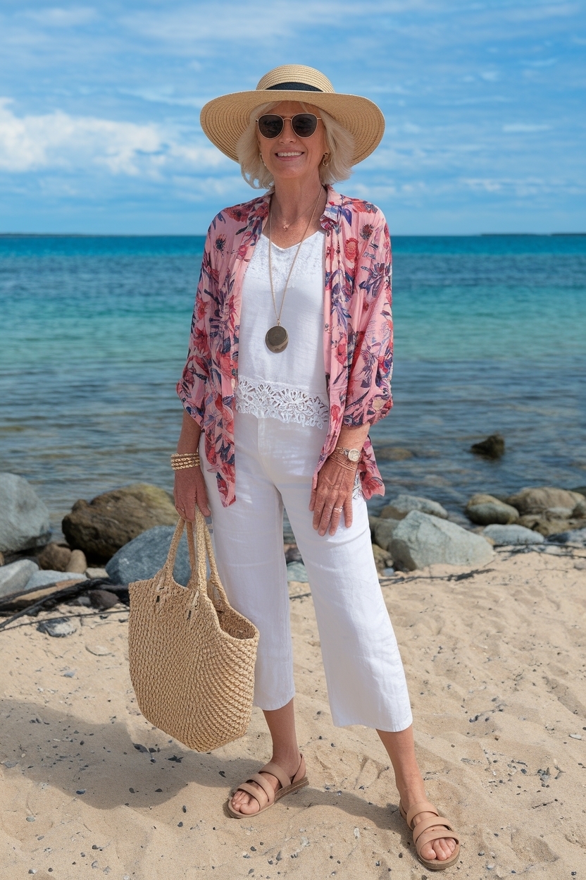 Gorgeous Beach Outfit for Women Over 60 Essentials outfit idea