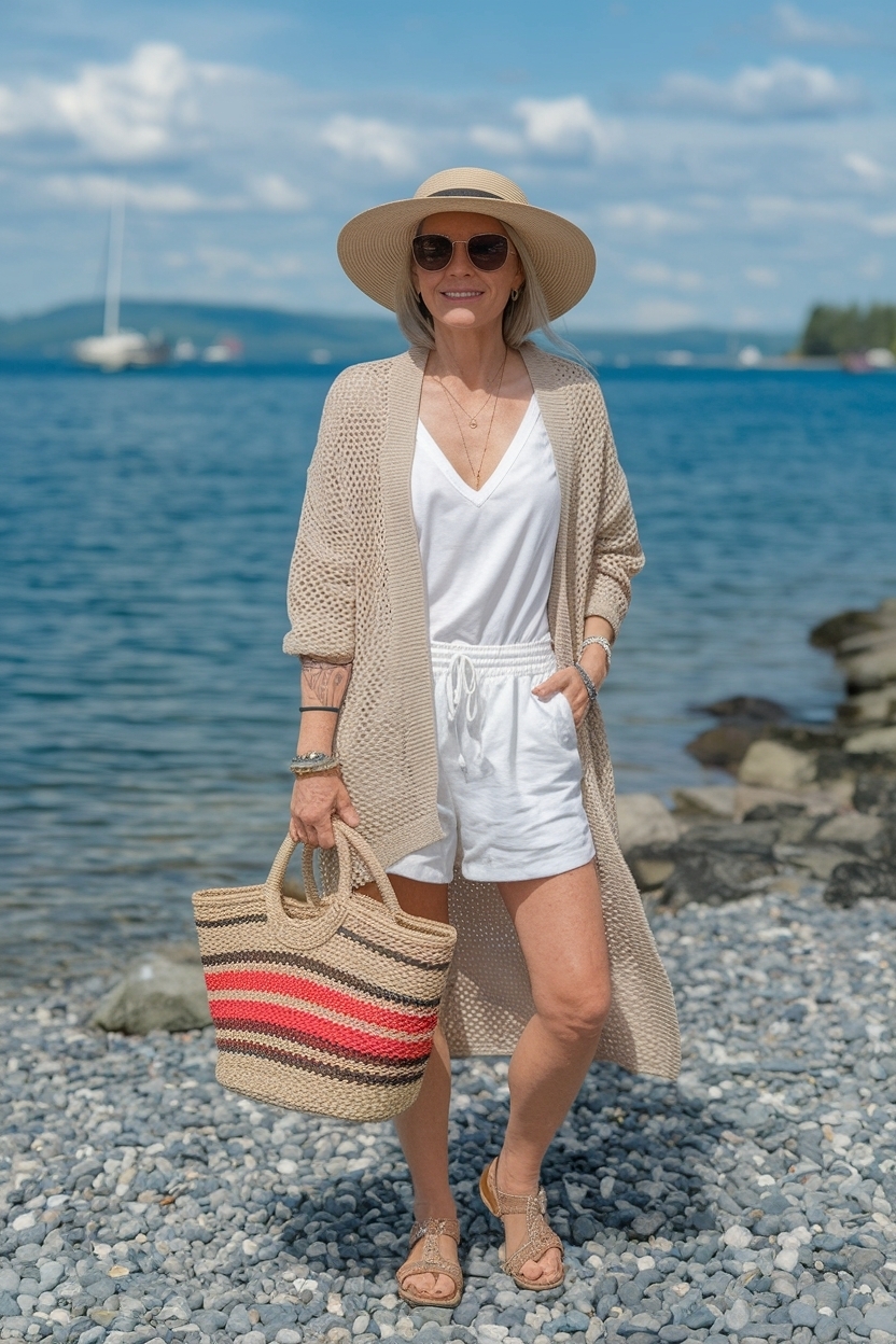 Beach outfit women over 40 fashion ideas for a Stylish Escape outfit idea