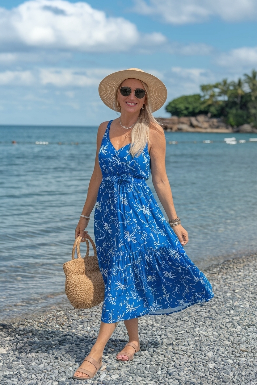 Chic Beach Wear for Women Over 40 and Over 50 outfit idea
