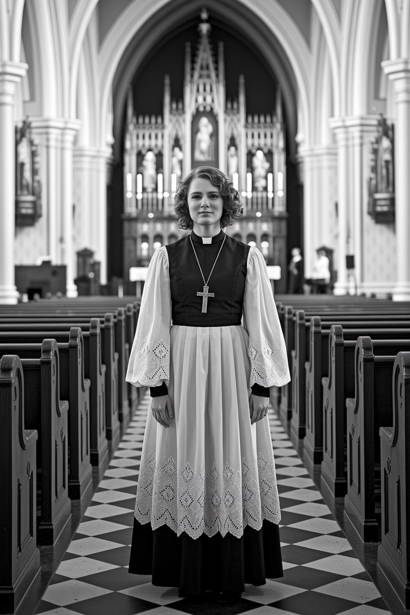 Elegant Black and White Church Outfit for Special Occasions outfit idea