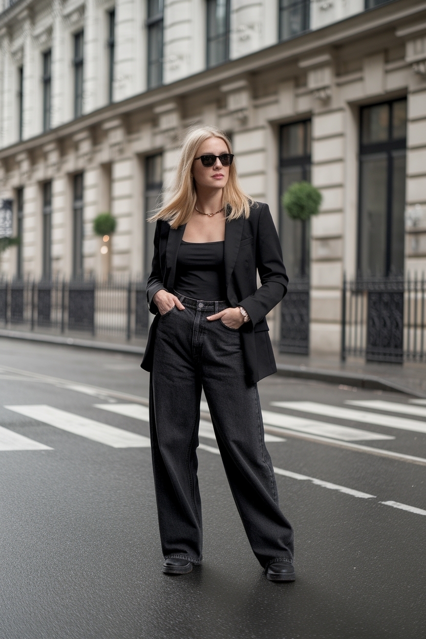 Black Baggy Jeans Outfit for Women: Versatile Wardrobe Staples outfit idea