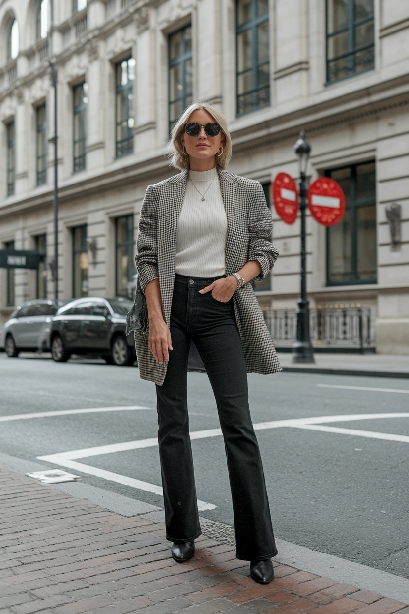 Black Boot Cut Jeans Outfit: Classic Tailored Looks outfit idea