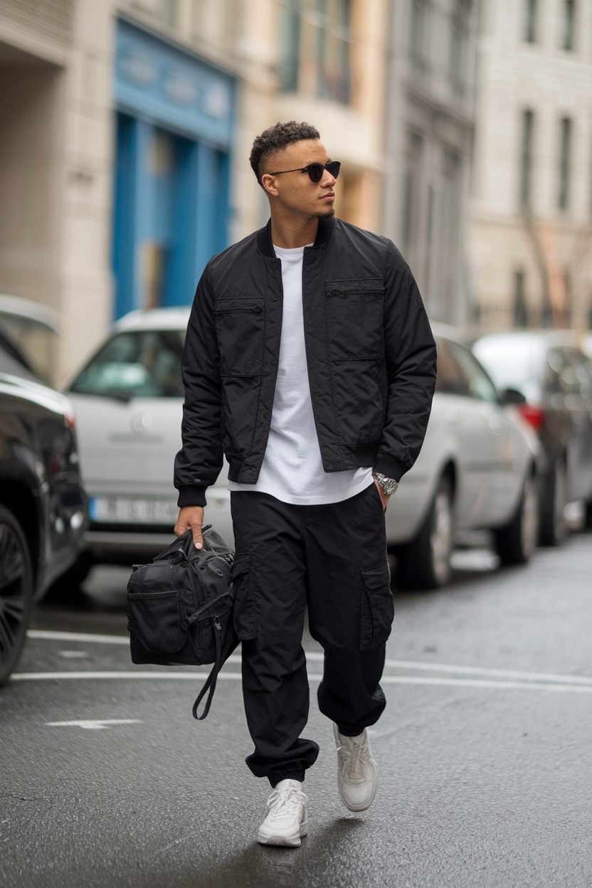 Black Cargo Pants Outfit Men: Dapper and Diverse Styles outfit idea