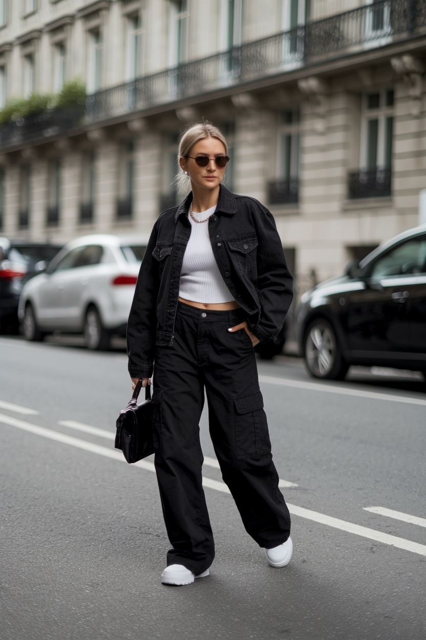 Black Cargo Pants Outfit Street Style for Urban Fashion outfit idea