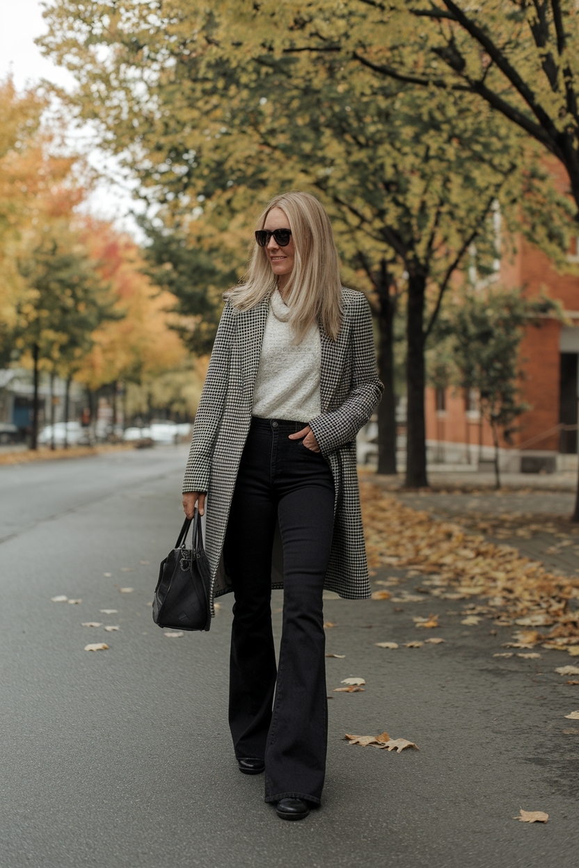 Black Flare Jeans Outfit for Fall Fashion outfit idea