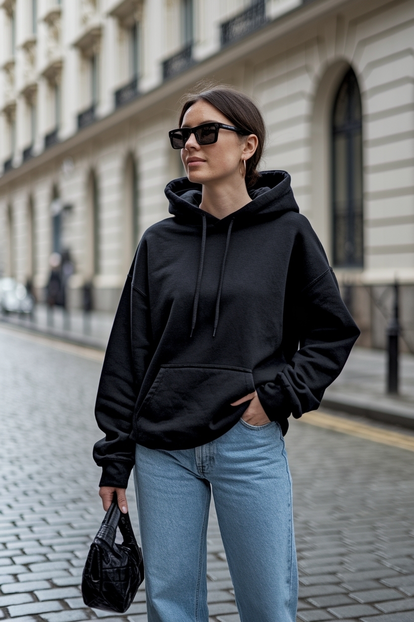 Black Hoodie and Jeans Outfit: Cozy Casual Combinations outfit idea