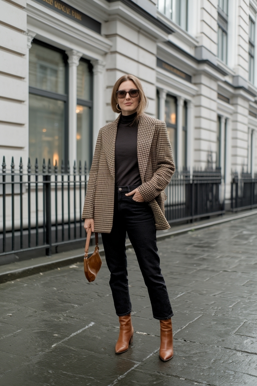 Black Jeans Brown Boots Outfit for Effortless Style outfit idea