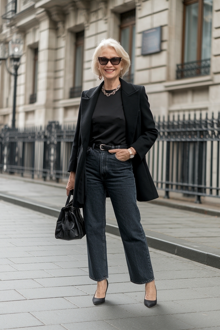 Black Jeans Outfit Women Over 50: Fashionable and Flattering outfit idea