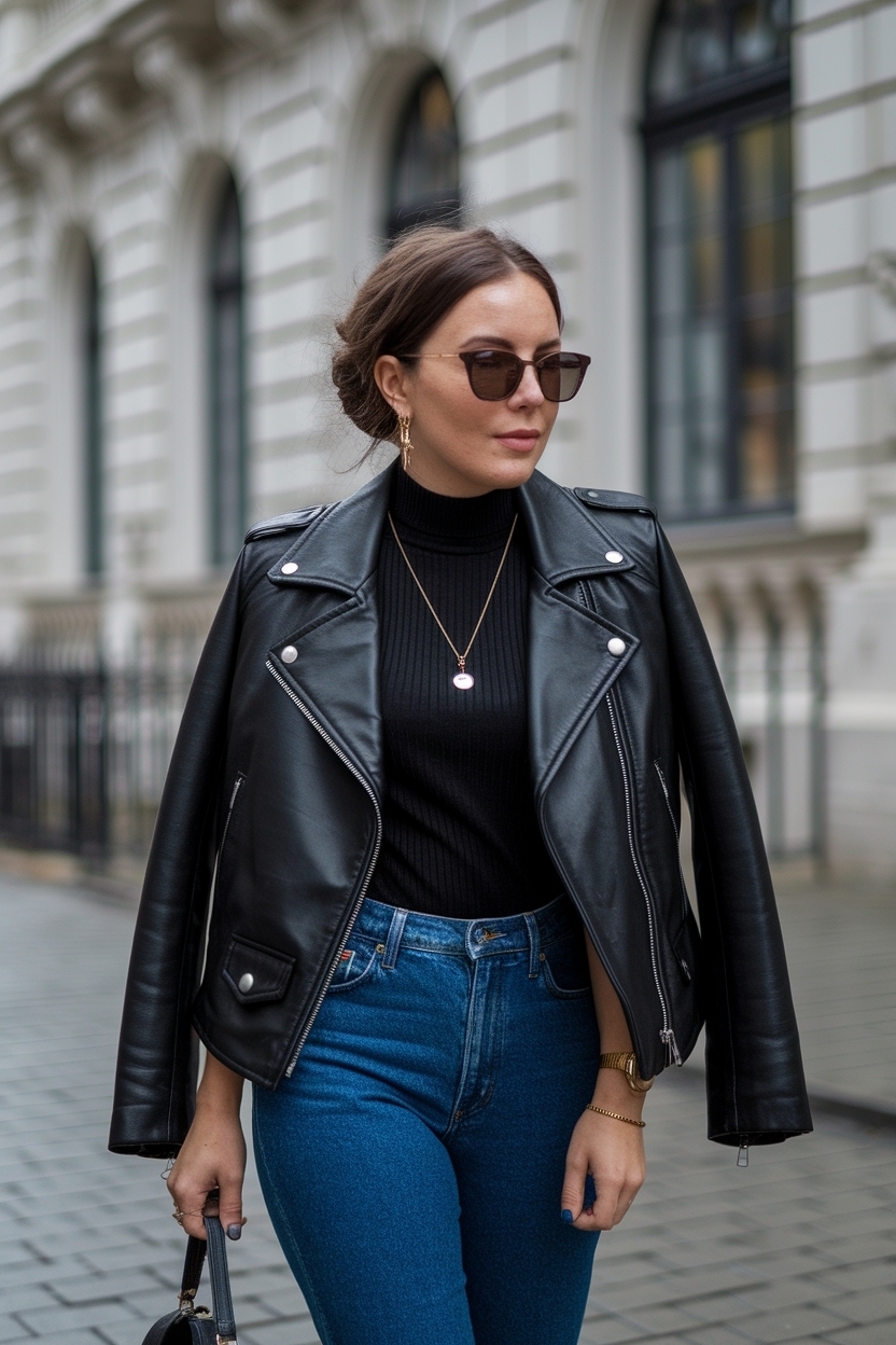 Black Leather Jacket Outfit Aesthetic: Achieve the Look outfit idea