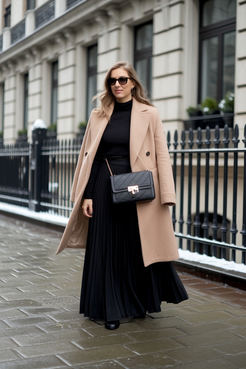 Fashion-Forward Black Maxi Skirt Outfit Winter Ideas outfit idea