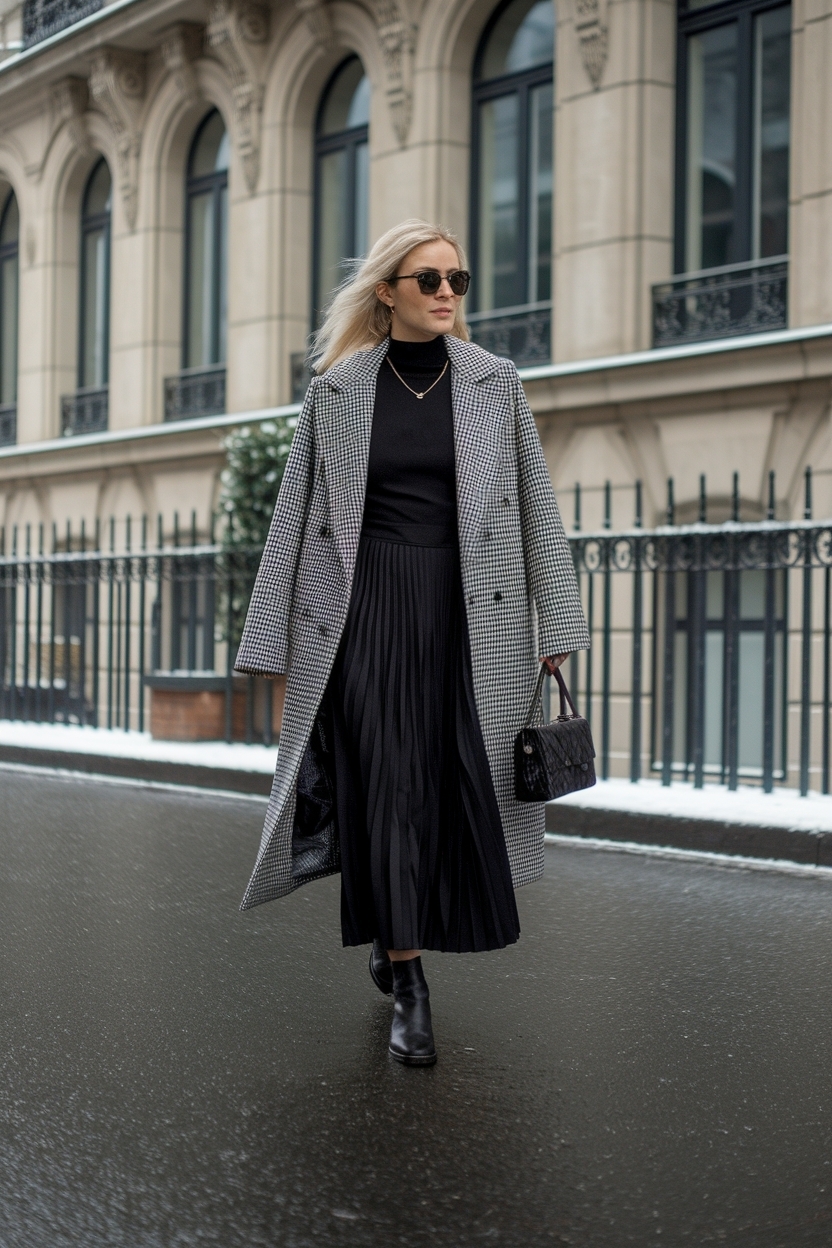 Elegant Black Midi Dress Outfit Winter for Parties outfit idea