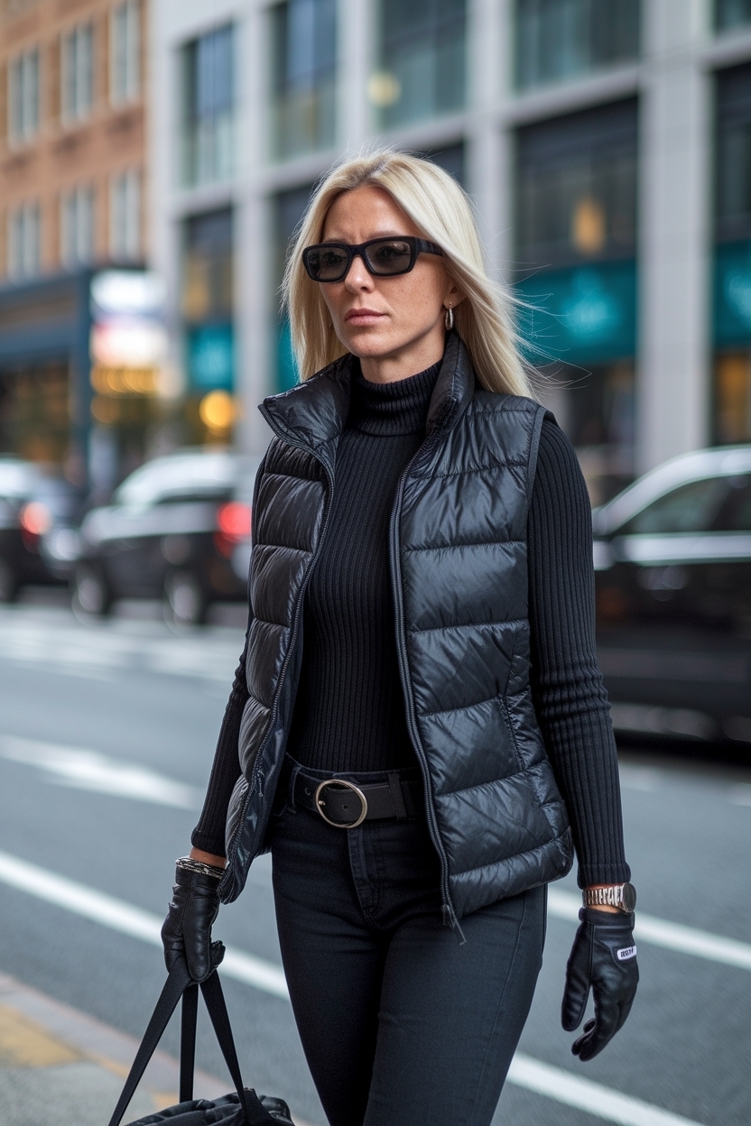 Sleek Black Vest Outfits for Women Baddie This Season outfit idea