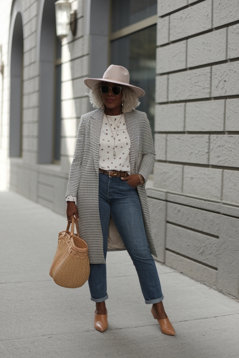 Black women over 40 fashion casual outfit for Effortless Chic outfit idea