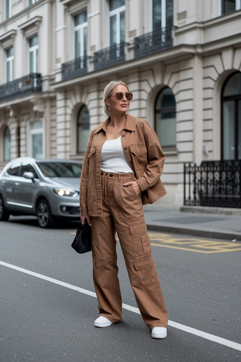Brown Cargo Pants Outfit Women: Chic and Comfortable Looks outfit idea