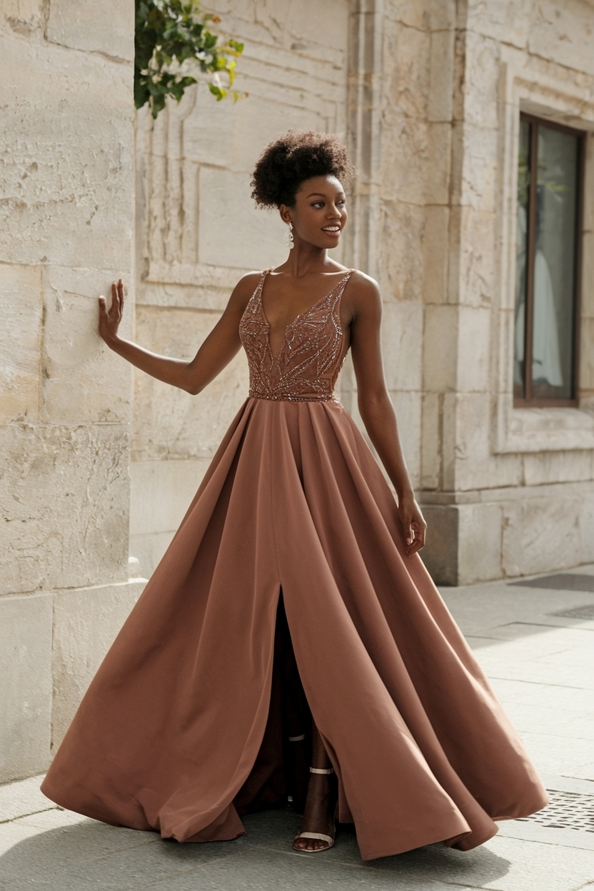 Brown Prom Dresses for Black Women: Chic Options outfit idea
