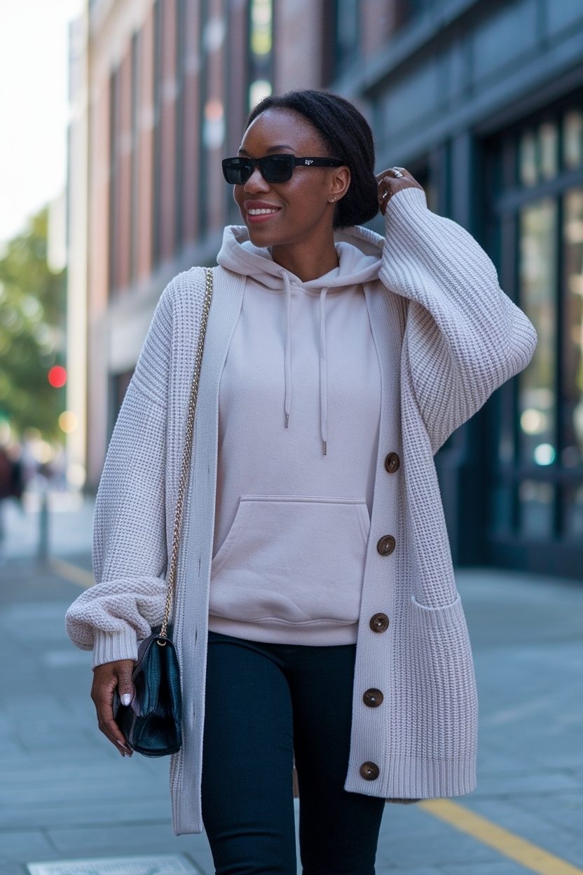 Cardigan and Hoodie Outfit Black Women: Casual Chic Looks outfit idea