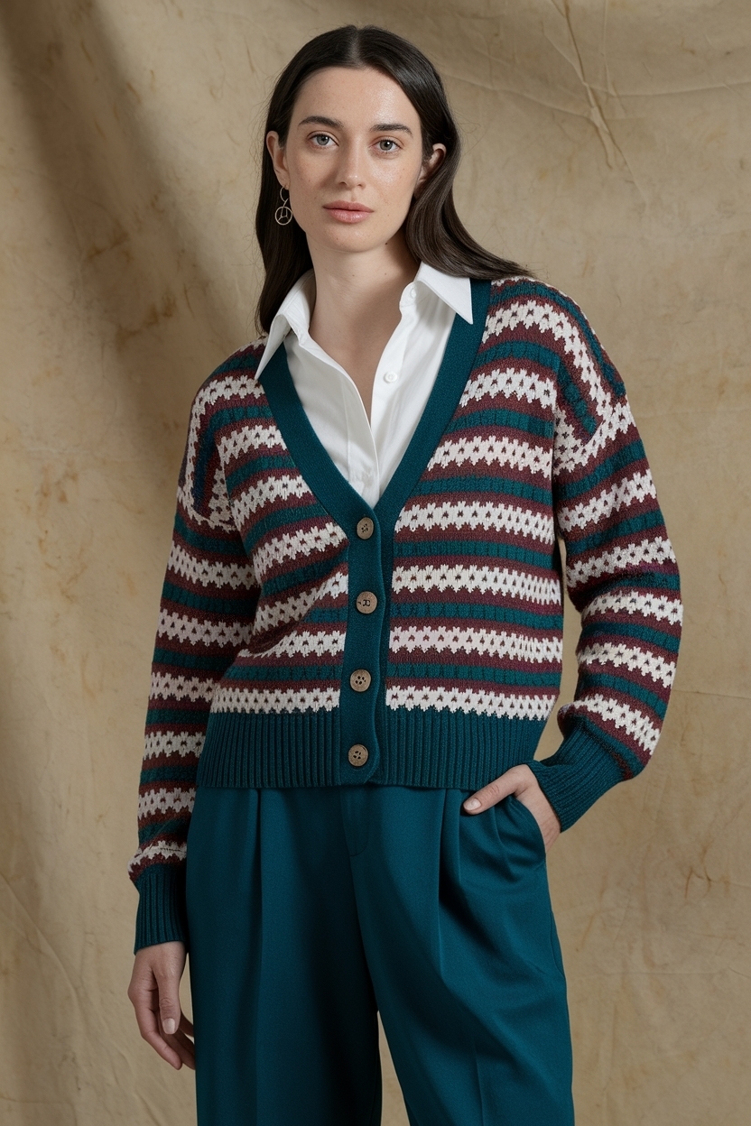 Cardigan and Trousers Outfit Women: Stylish Work Combinations outfit idea