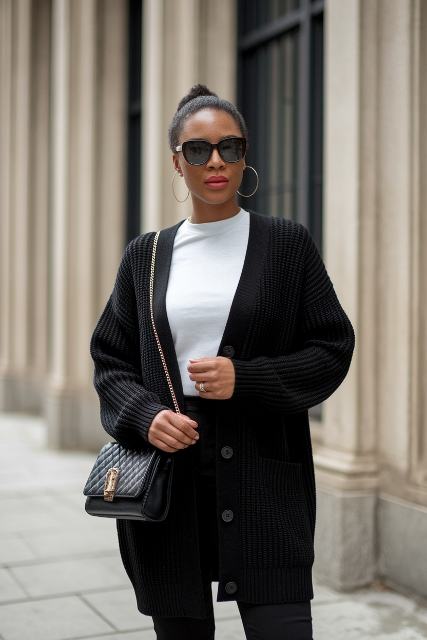 Cardigan Outfit Black Women Elegant: Sophisticated Looks outfit idea