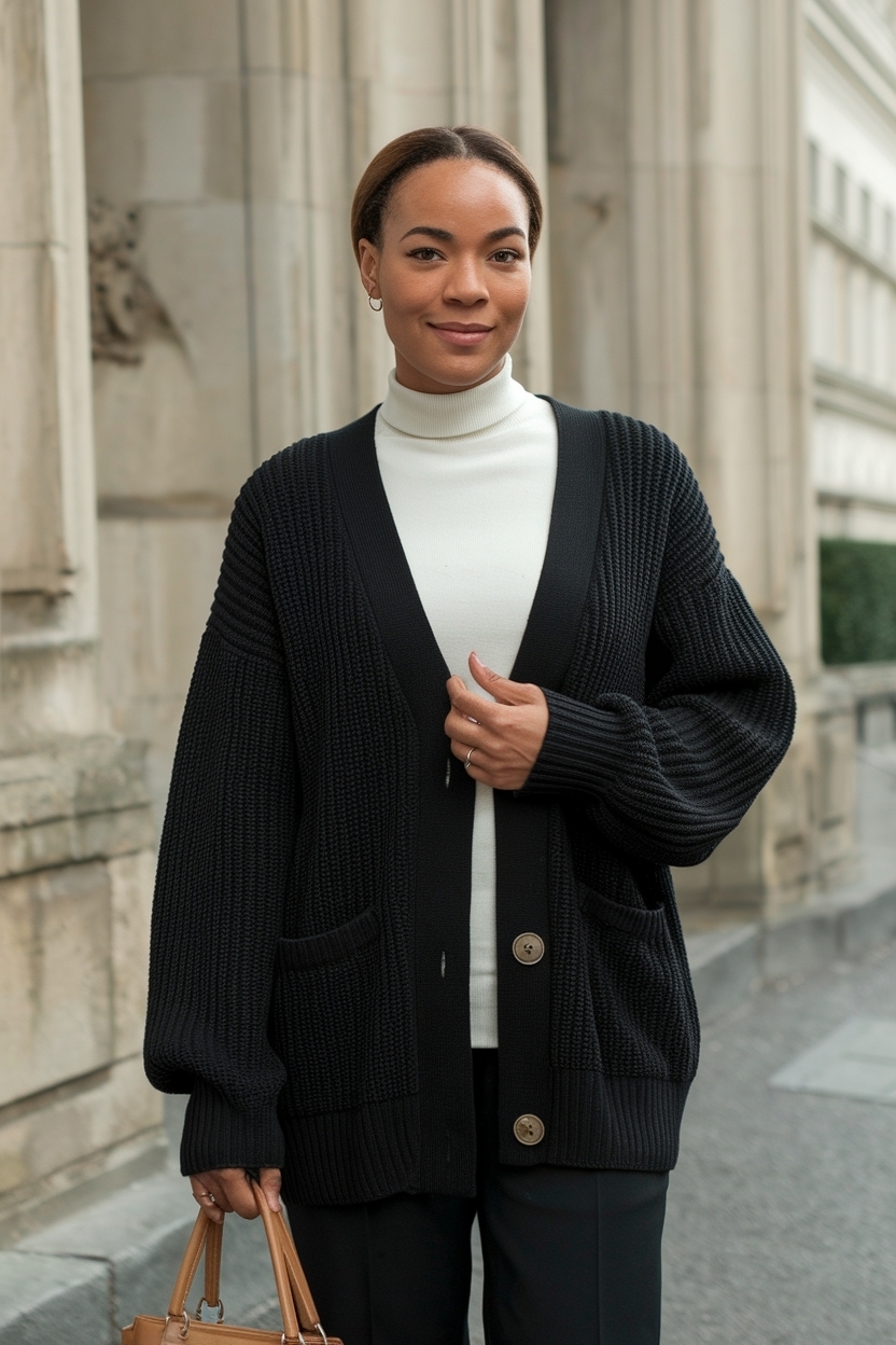 Cardigan Outfit Black Women Modest: Chic and Classy Styles outfit idea