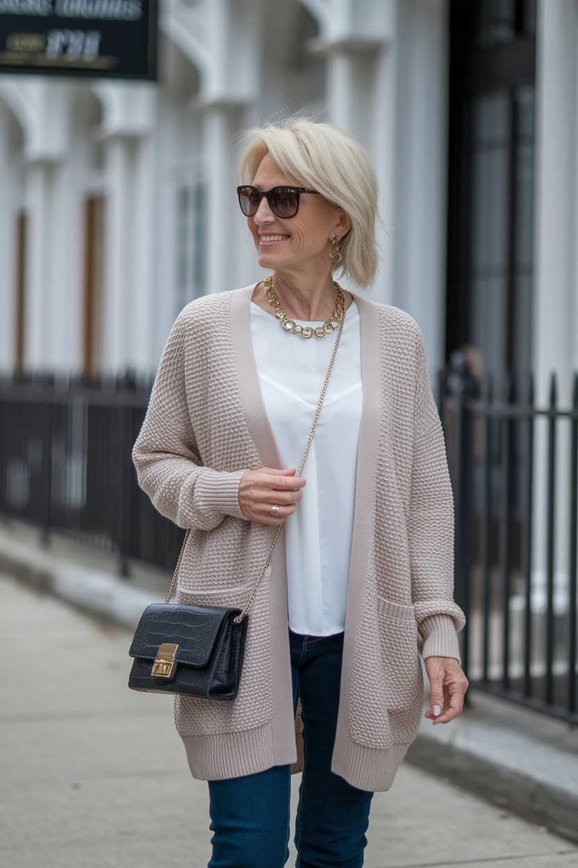 Cardigan Outfit for Women Over 40: Timeless Looks outfit idea
