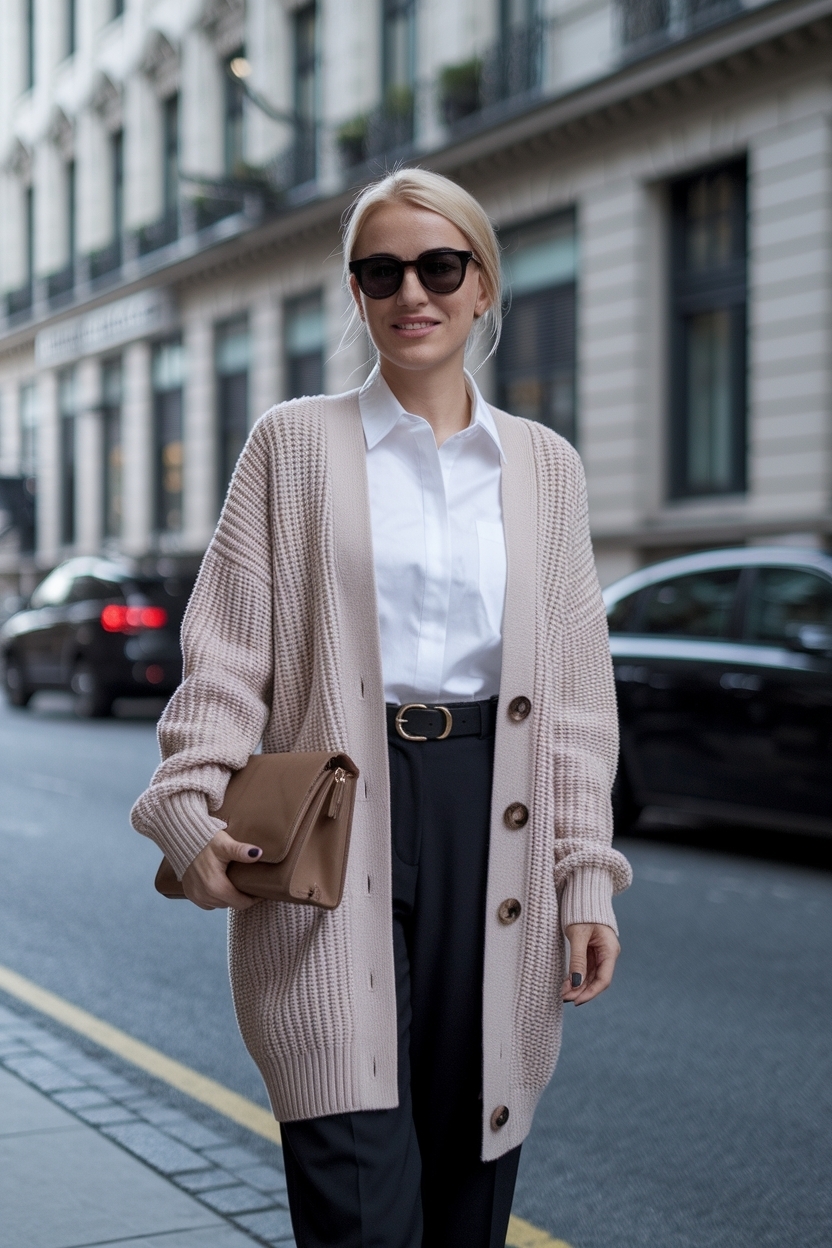 Cardigan Outfit for Work Women: Office Ready Fashion outfit idea