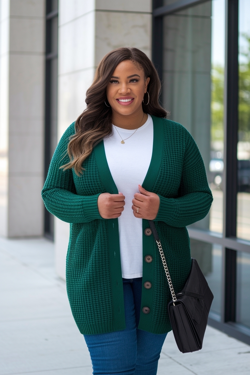 Cardigan Outfit Plus Size Black Women: Flattering Fashion Choices outfit idea