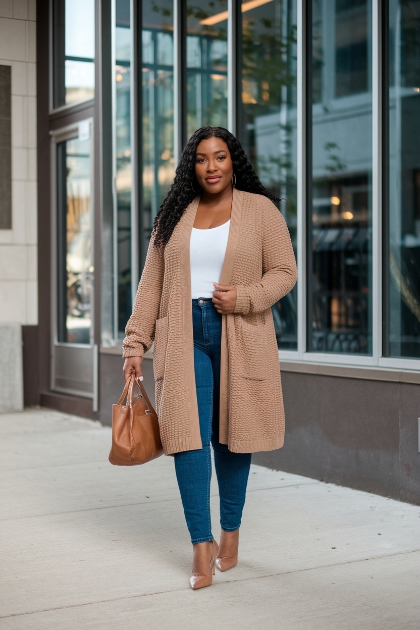 Elevate Your Look with a Cardigan Outfit with Heels outfit idea