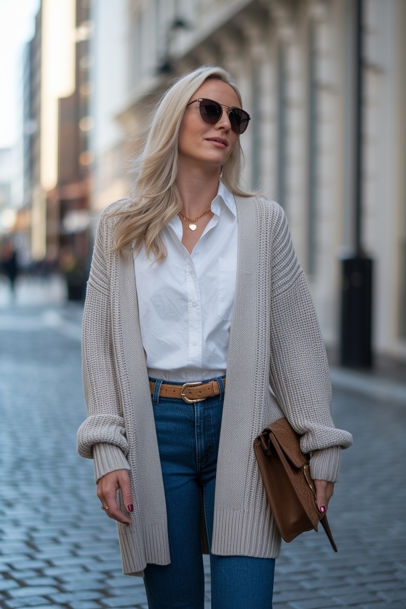 Cardigan Over Shirt Outfit Women: Layering Like a Pro outfit idea