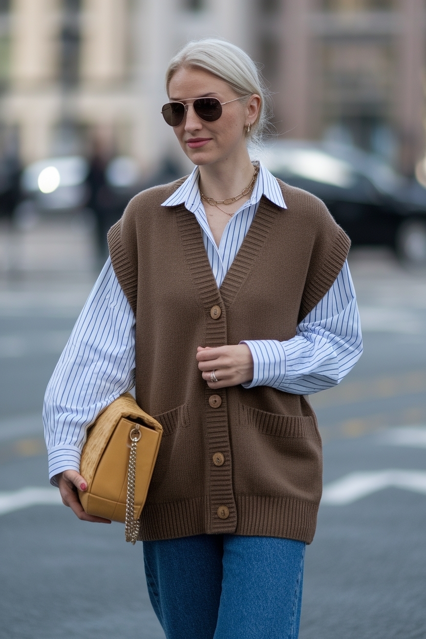 Cardigan Sweater Vest Outfit Women for Versatile Looks outfit idea