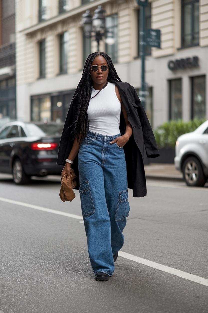 Cargo Jeans Outfit Black Women: Casual Comfort outfit idea