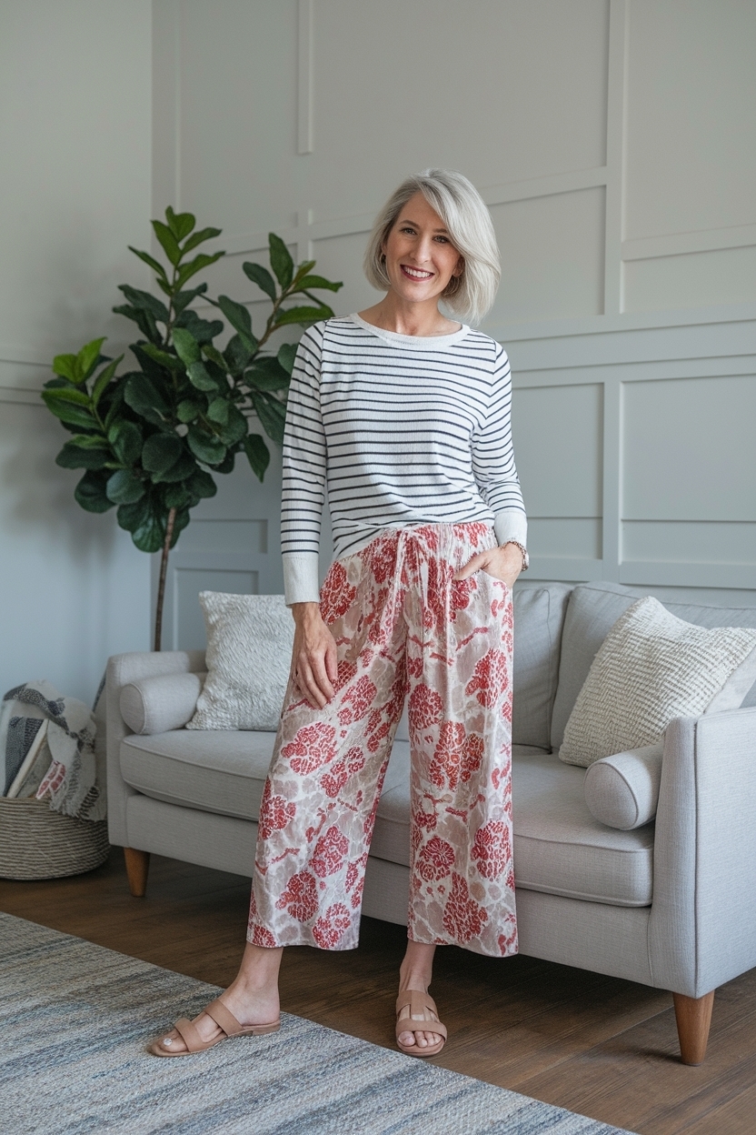 Casual home outfits women over 40 for Relaxed Comfort outfit idea