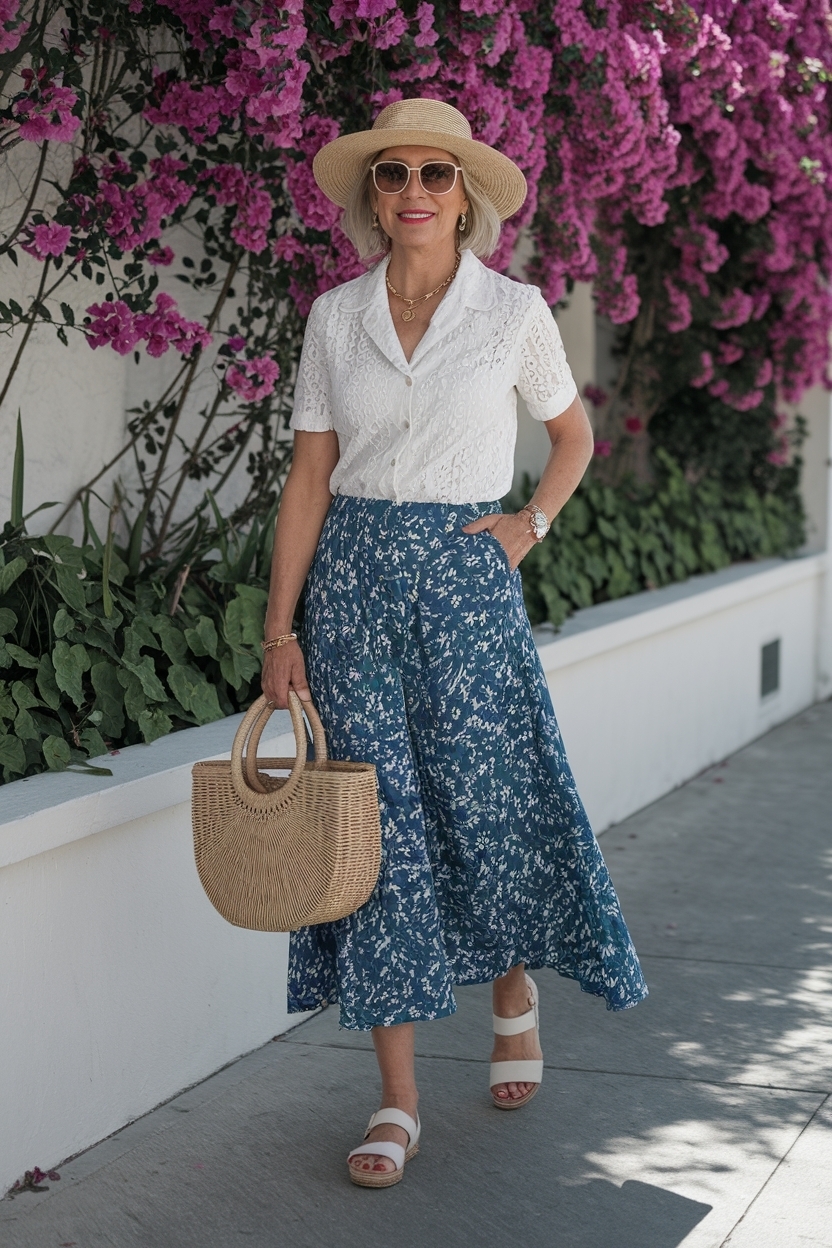 Fashionable Casual Outfits for Women Over 50 Summer Trends outfit idea