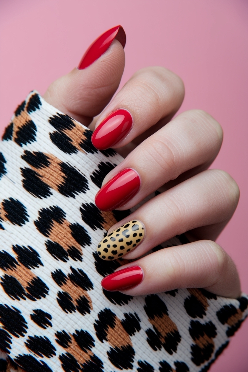 Cheetah Print and Red Nails: A Perfect Match outfit idea
