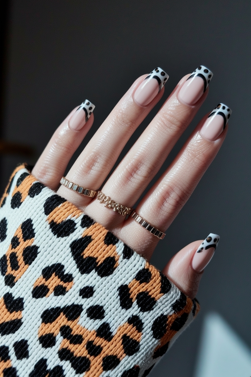 Cheetah Print French Tip Nails: The Ultimate Glam Look outfit idea