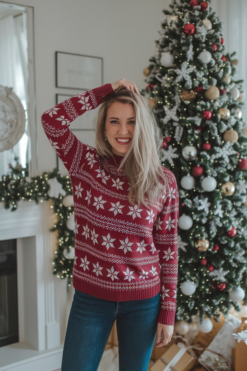 Christmas Outfits Aesthetic Casual for Laid-Back Celebrations outfit idea