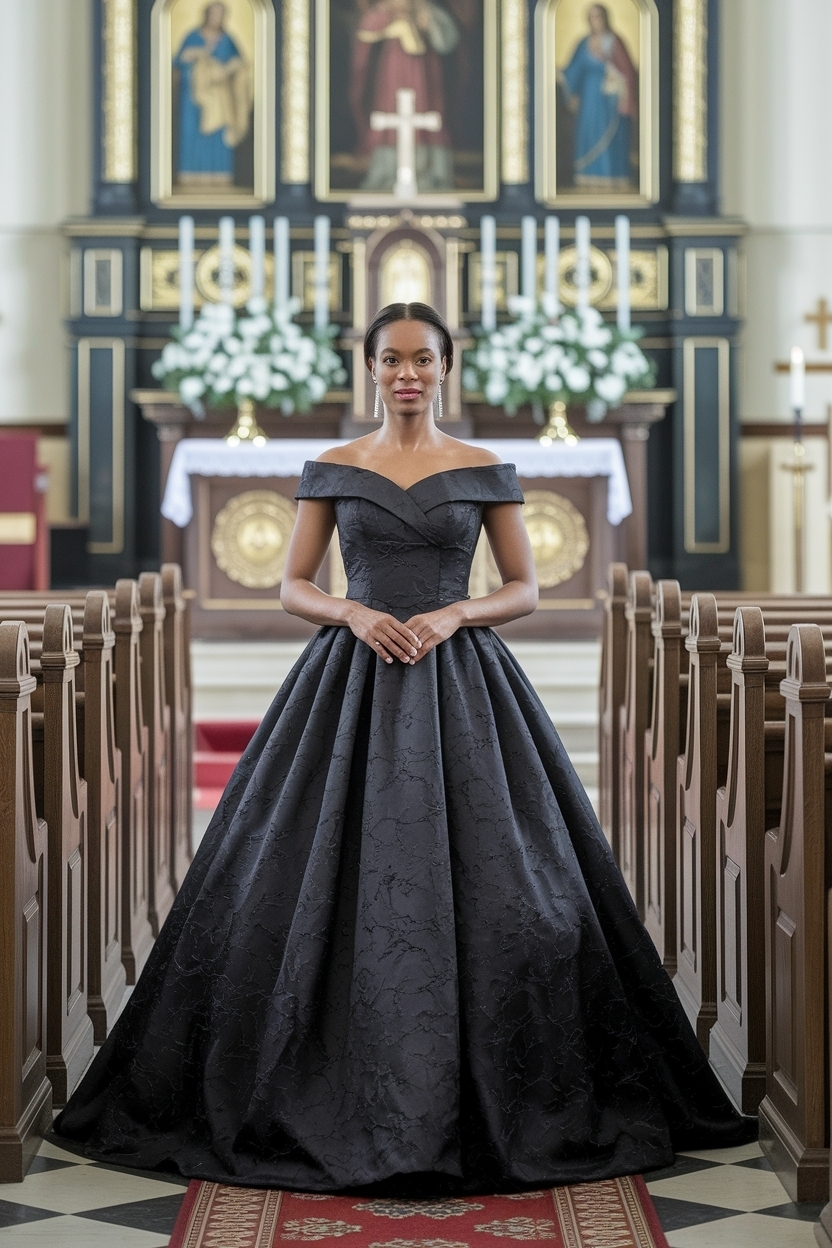 16. Graceful Church Outfit Black Women Gown Inspirations outfit idea
