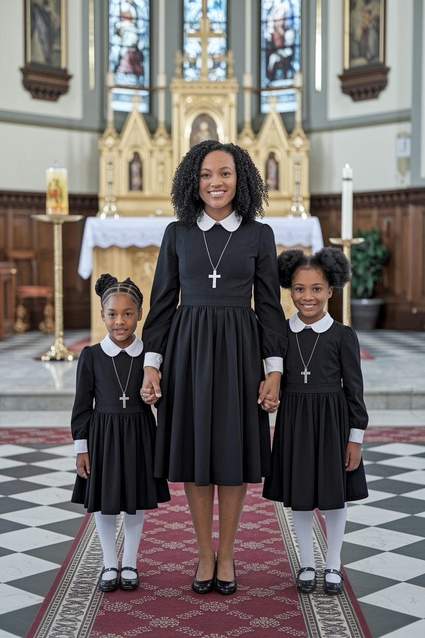 Stylish Church Outfit for Black Women and Kids outfit idea