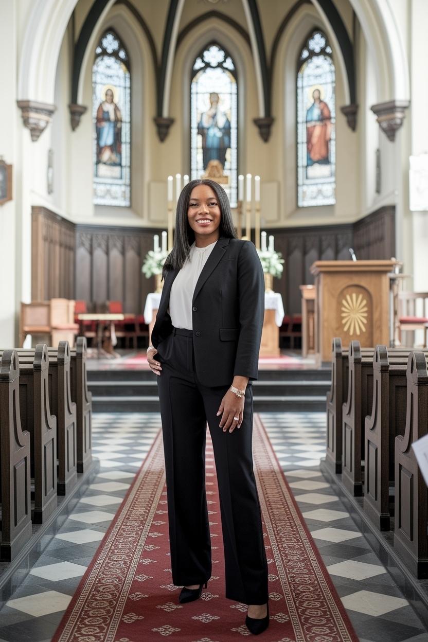 Trendy Church Outfit Black Women Trouser Styles outfit idea