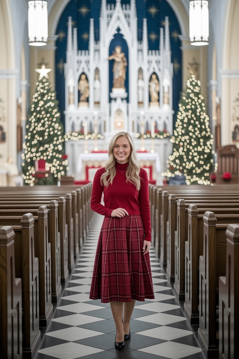 Gorgeous Church Outfit for Christmas: Dress to Impress outfit idea