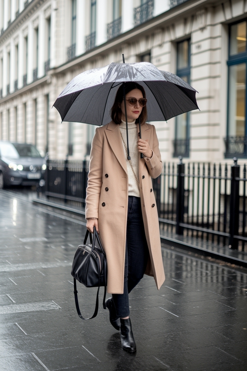 Cold Rainy Day Outfit Work: Professional Yet Comfortable outfit idea